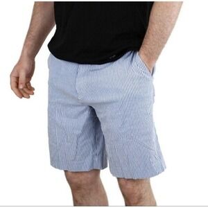 Polo Ralph Lauren Mens Stretch Classic Shorts 42x9 Blue Seersucker Flesh Pony